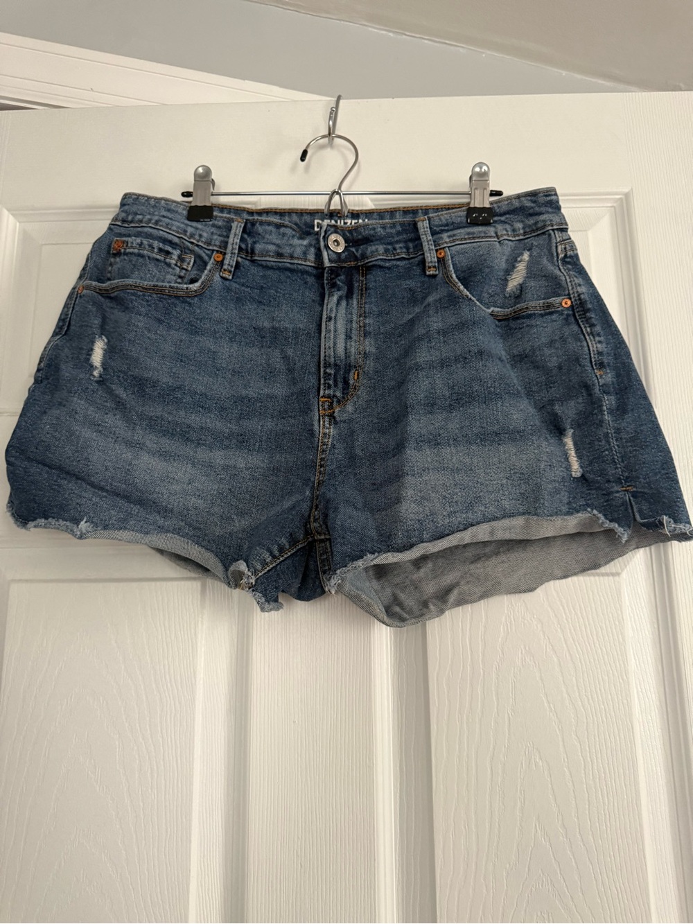 Denizen From Levi Denim High-Rise Distressed Women’s Shorts - Blue